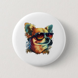 Chihuahua  Abstract Painting  Colour  Cute Dog     Button