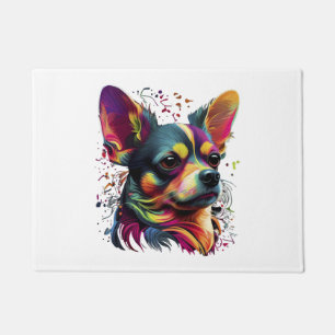 Chihuahua Abstract Painting Colour Cute Dog Doormat