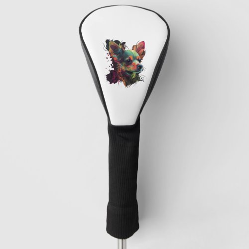 Chihuahua  Abstract Painting  Colour  Cute Dog Golf Head Cover