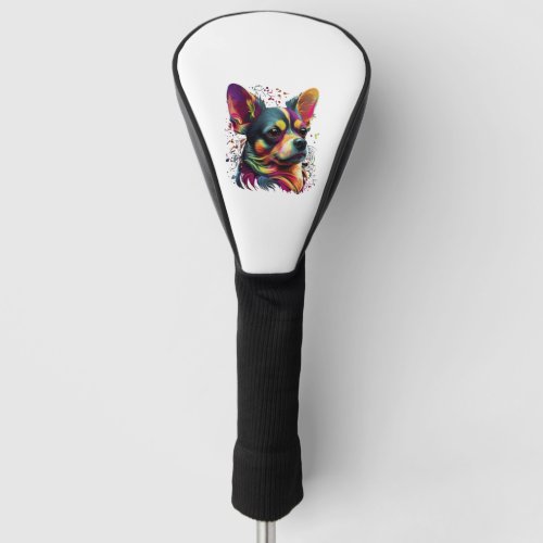 Chihuahua  Abstract Painting  Colour  Cute Dog     Golf Head Cover