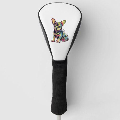 Chihuahua  Abstract Painting  Colour  Cute Dog     Golf Head Cover