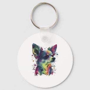Chihuahua  Abstract Painting  Colour  Cute Dog  Keychain