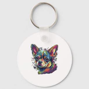 Chihuahua  Abstract Painting  Colour  Cute Dog     Keychain