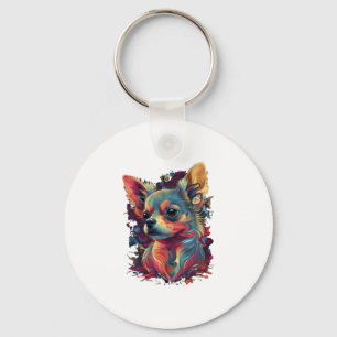 Chihuahua  Abstract Painting  Colour  Cute Dog    Keychain