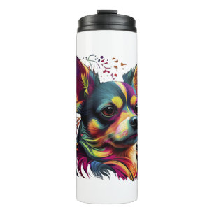 Chihuahua Abstract Painting Colour Cute Dog Thermal Tumbler