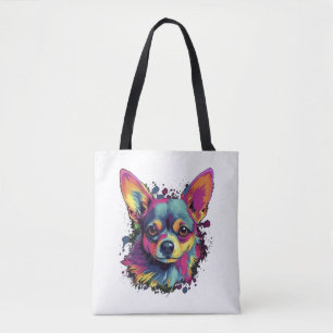 Chihuahua  Abstract Painting  Colour  Cute Dog     Tote Bag