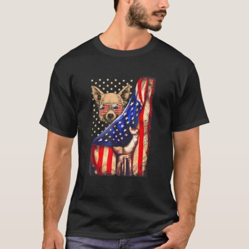 Chihuahua American Flag Dog 4th Of July T_Shirt