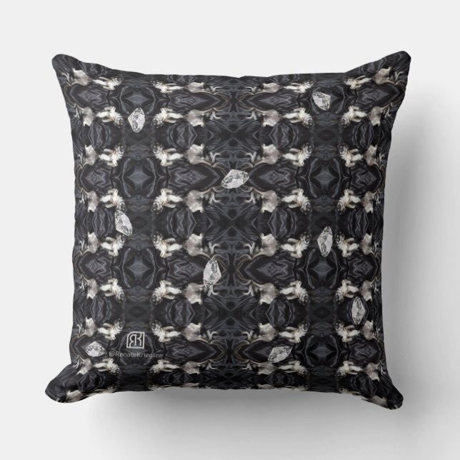 Chihuahua and Diamonds Throw Pillow (Front)