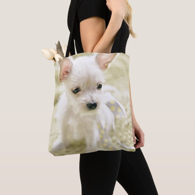 Chihuahua And Maltese Puppy Tote Bag (Close Up)