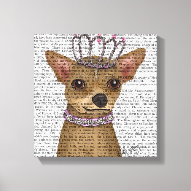 Chihuahua And Tiara Canvas Print (Front)