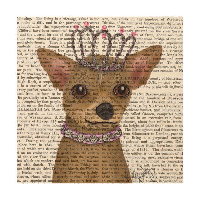 Chihuahua And Tiara Wood Wall Art (Front)