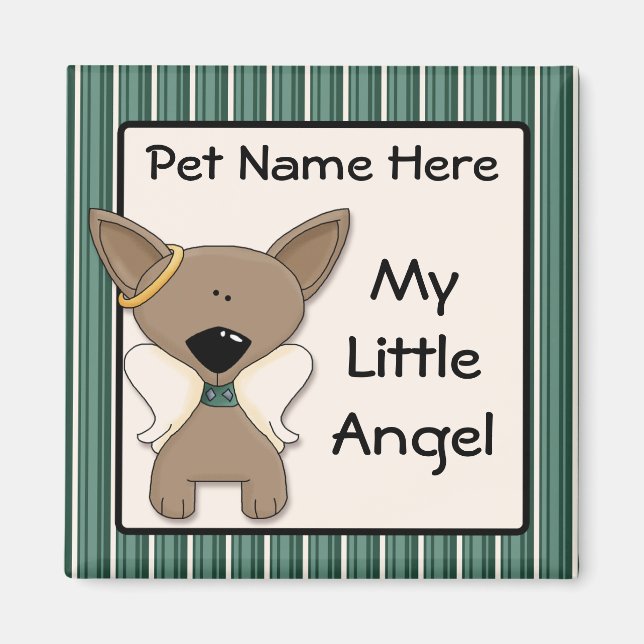 Chihuahua Angel Dogs Memory Keepsake Name Gift Magnet (Front)