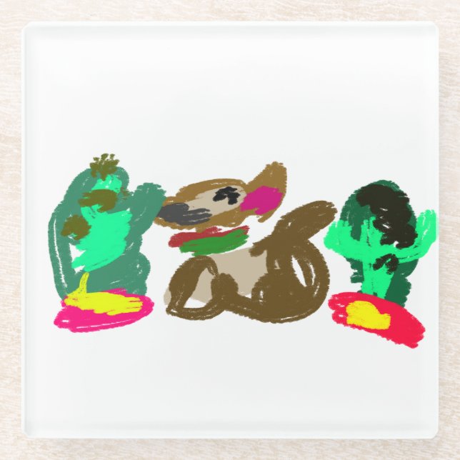  chihuahua are cute  glass coaster (Front)