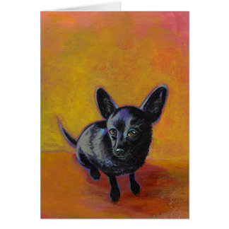 Chihuahua art cute black dog original painting cards