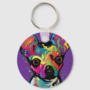 Chihuahua Art Keychain