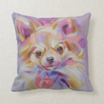 Chihuahua Art Pillow<br><div class="desc">For Chihuahua lovers, lovely Throw Pillow with Chihuahua art design in lilac colors.</div>