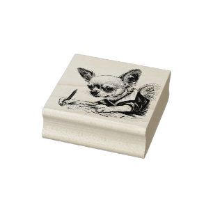 Chihuahua Artist No. 2 Rubber Stamp