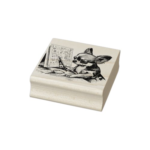 Chihuahua Artist No 3 Rubber Stamp