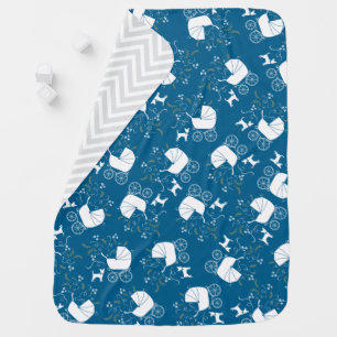 Chihuahua Baby Shower Blue Boy Dog Baby Blanket