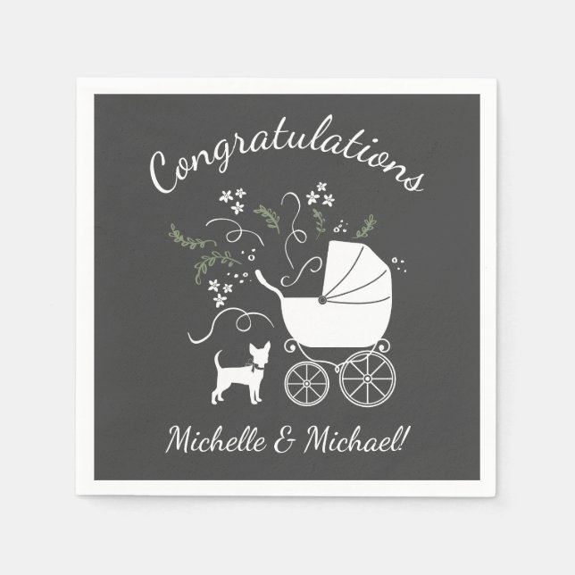 Chihuahua Baby Shower Gender Neutral Cute Napkins (Front)