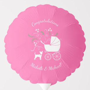 Chihuahua Baby Shower Pink Girl Dog Balloon