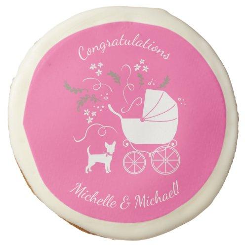 Chihuahua Baby Shower Pink Girl Dog Sugar Cookie