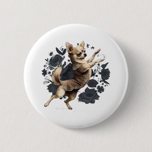 Chihuahua Ballerina Ballet Dance Dancing Button