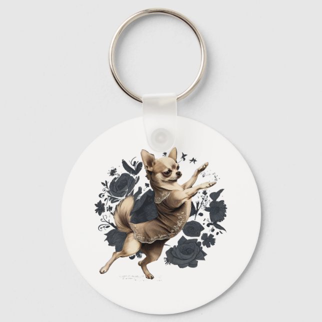Chihuahua  Ballerina  Ballet  Dance  Dancing     Keychain (Front)