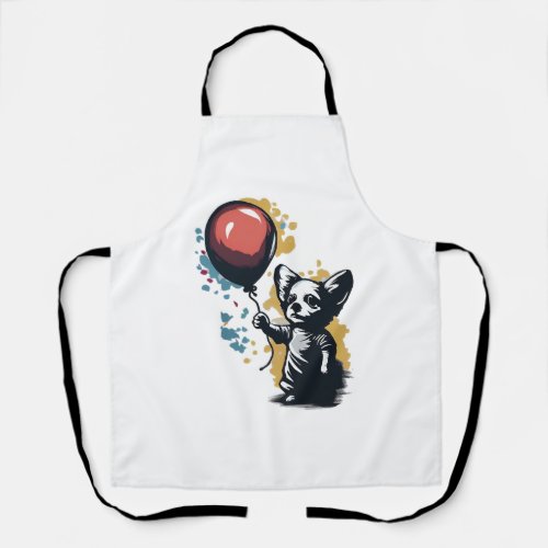 Chihuahua  Balloon  Cute Dog  Chiwawa  Funny    Apron