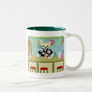 Chihuahua Bamboo Tiki Bar Two-Tone Coffee Mug