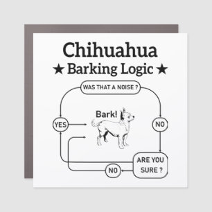Chihuahua Barking Logic Funny Dog Puppy Sarcastic Car Magnet