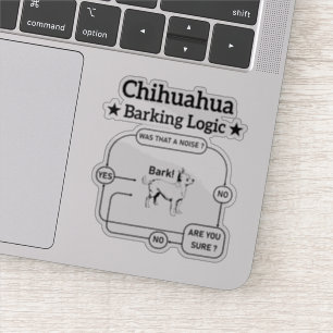 Chihuahua Barking Logic Funny Dog Puppy Sarcastic Sticker