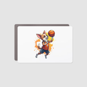 Chihuahua Basketball Player Sport Dunk Copy Car Magnet