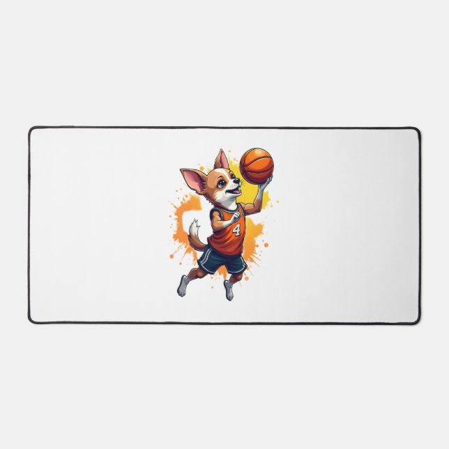 Chihuahua  Basketball  Player  Sport  Dunk  Copy Desk Mat (Front)