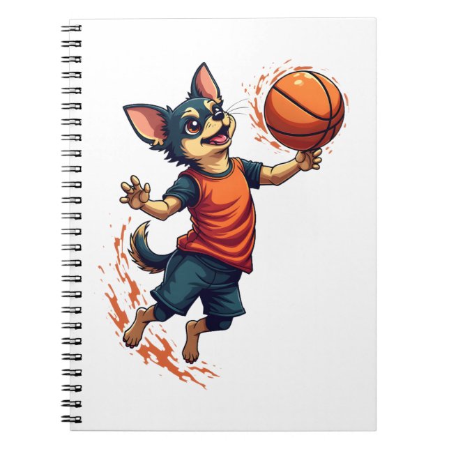 Chihuahua  Basketball  Player  Sport  Dunk  Notebook (Front)