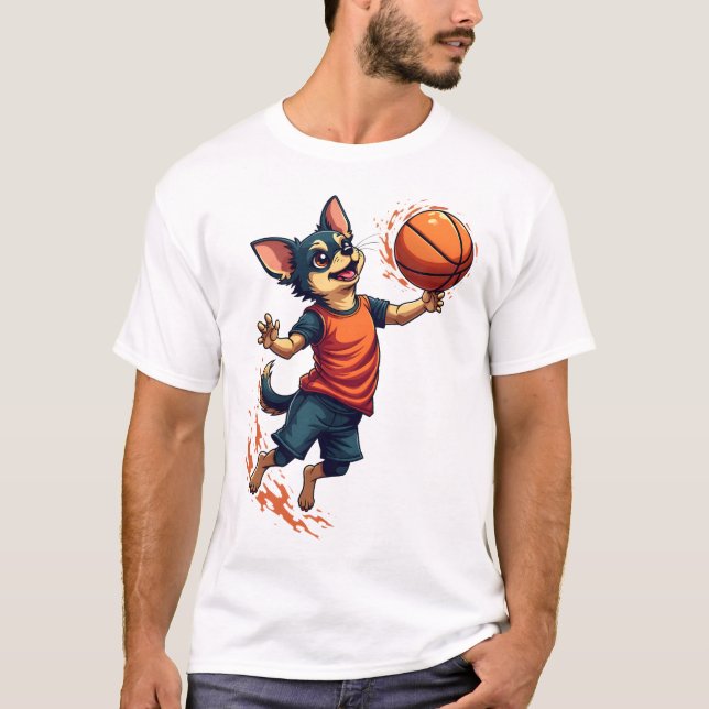 Chihuahua  Basketball  Player  Sport  Dunk T-Shirt (Front)