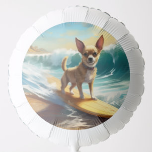 Chihuahua Beach Surfing Painting  Balloon