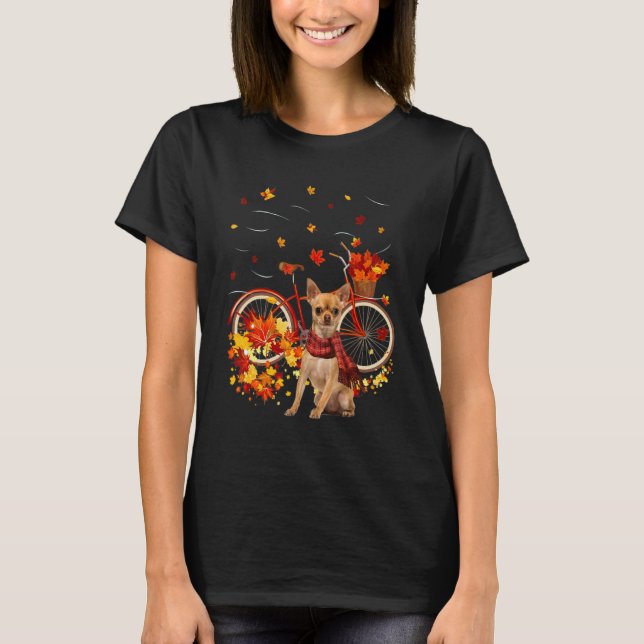 Chihuahua Bike Autumn Dog Leaf Fall  Fall Y'all T-Shirt (Front)