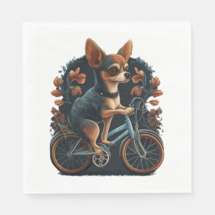 Chihuahua Bike Bicycle Dog Cycling Napkins