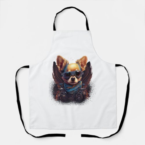 Chihuahua  Biker  Motorcyle  Riding  Dog  Dad    Apron