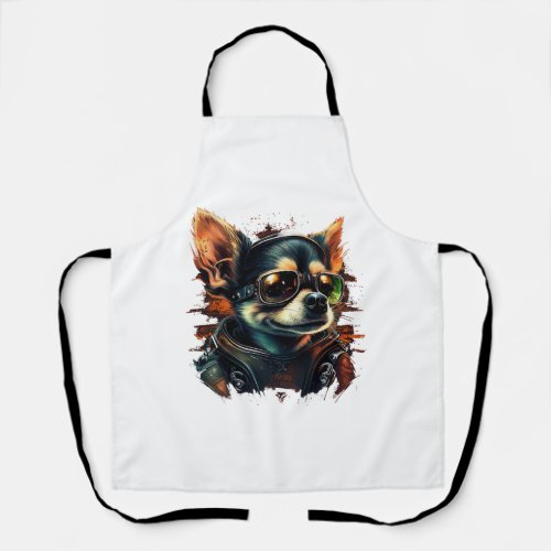 Chihuahua  Biker  Motorcyle  Riding  Dog  Dad  Apron