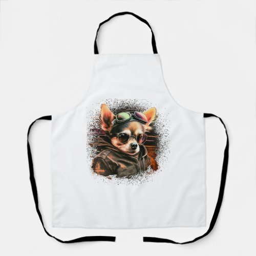 Chihuahua  Biker  Motorcyle  Riding  Dog  Dad Apron