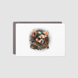 Chihuahua Biker Motorcyle Riding Dog Dad Car Magnet