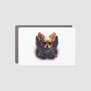 Chihuahua Biker Motorcyle Riding Dog Dad Car Magnet