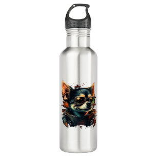 Chihuahua  Biker  Motorcyle  Riding  Dog  Dad  Stainless Steel Water Bottle