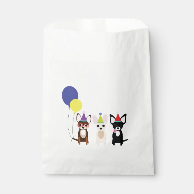 Chihuahua Birthday Party Favor Bag (Front)