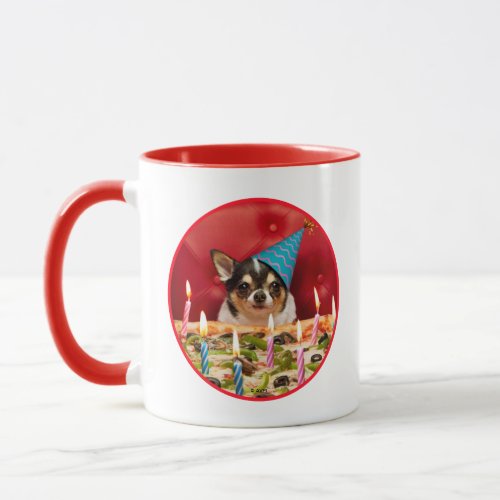 Chihuahua Birthday Pizza Pie Mug