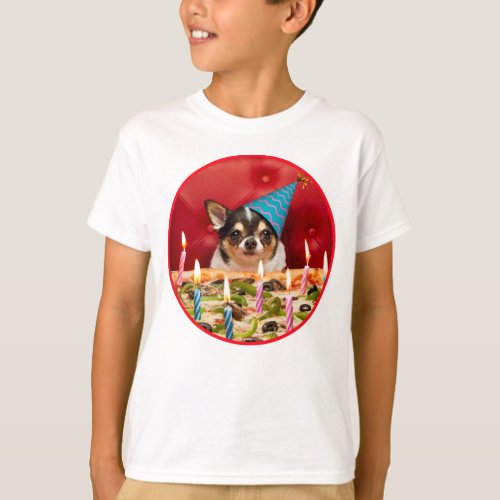 Chihuahua Birthday Pizza Pie T_Shirt