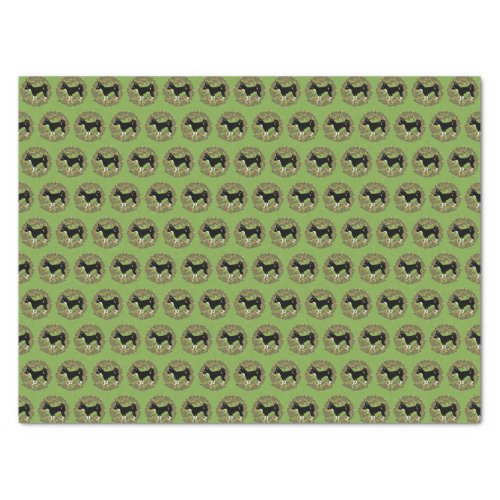 Chihuahua Black and White Wreath Tissue Paper