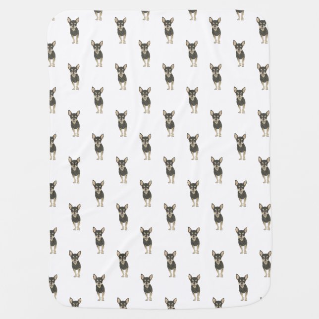 Chihuahua (Black & Tan) Baby Blanket (Front)